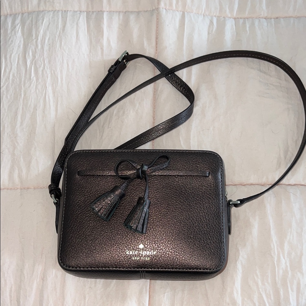 Kate Spade Dark Brown Crossbody Bag with Tassels